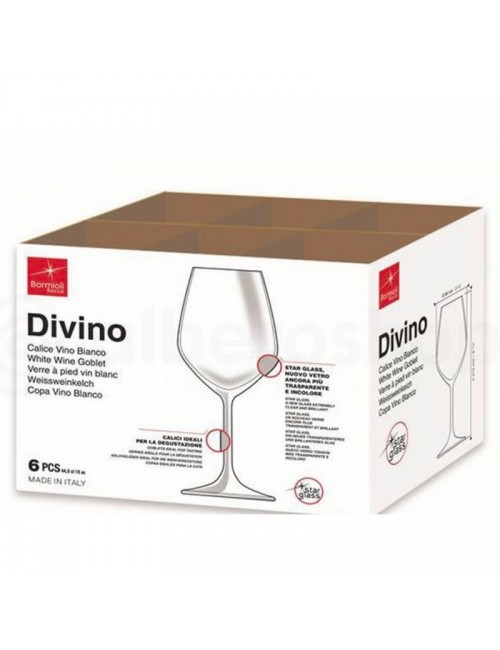 6 Bicchieri DiVino per vino bianco a forma di calice 43.5 cl Bormioli Rocco