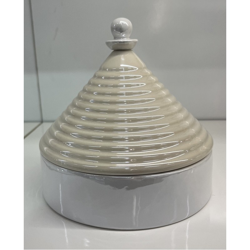 SCATOLA TRULLO GRANDE CON COPERCHIO 16,5X(H)16,5 CM. AVANA EMO